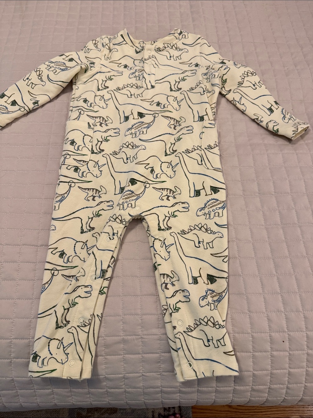 Angel Dear size 12-18 months French terry onesie dinosaur theme